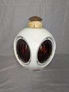 Vintage Porcelain Enamel Caution Light