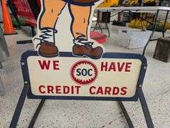 Vintage SOC Boy Credit Card Sign