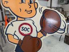 Vintage SOC Boy Credit Card Sign
