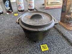 Miniature Lewis and Clark cast iron dutch oven