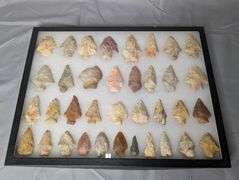 Lot of 36 Arrowhead Points in 12x16 Display Case