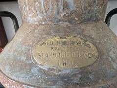 Antique Metal 5 Gal Standard Oil Can