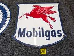 Small Porcelain Mobilgas Sign. Reproduction