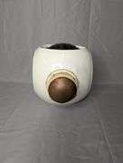 Vintage Porcelain Enamel Caution Light