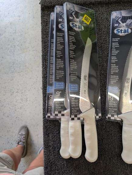 lot of three Stäl 9" serrated kitchen knives.