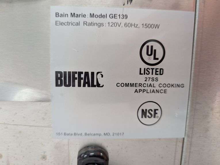 Buffalo GE139 Commercial Stainless Bain-Marie
