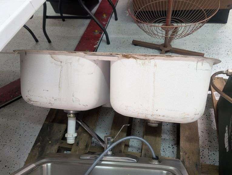Stainless two basin insert sink