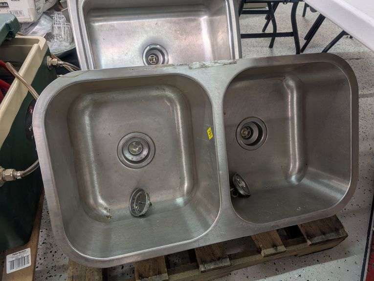Stainless two basin insert sink