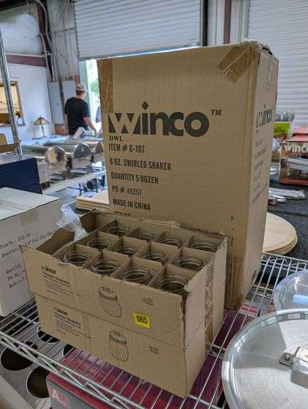 lot of 84 new in box 6 oz swirled shakers with tops.