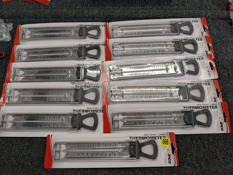 Lot of 11 Winco deep fryer/candy thermometers