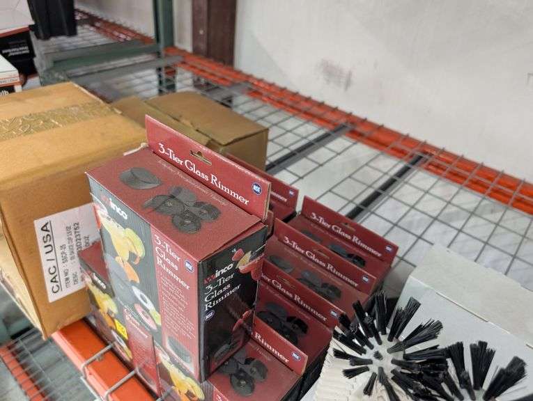 Lot of nine 3 tier glass rimmers