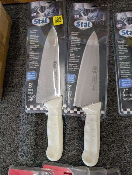 lot of two 8" Stäl commercial kitchen knives.