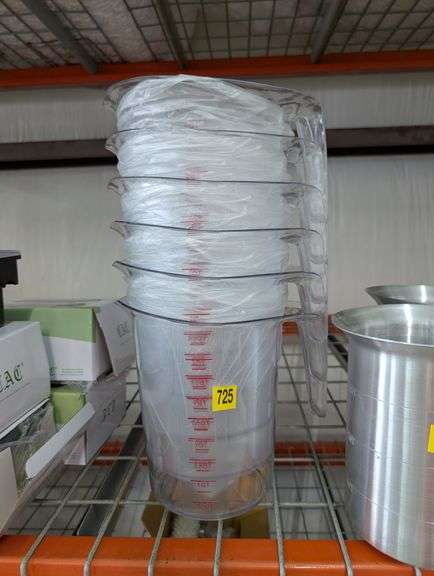 Lot of six 4 quart measuring cups