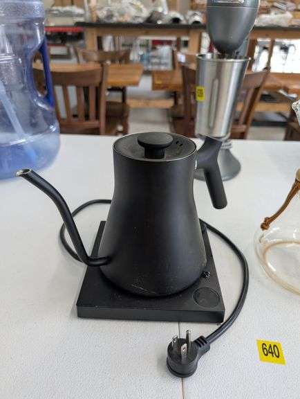 lot of electric gooseneck kettle, and glass pour over coffee caraffe