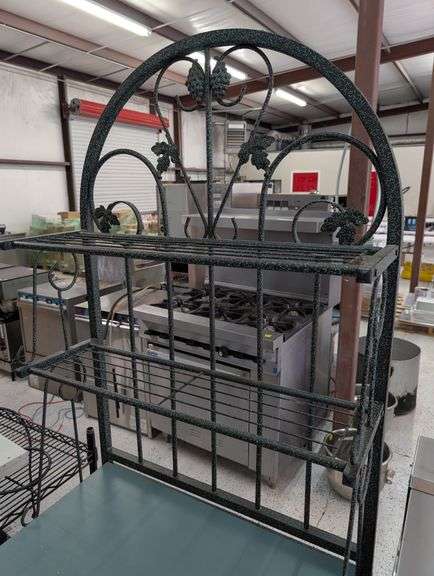 Decorative metal baker's rack.