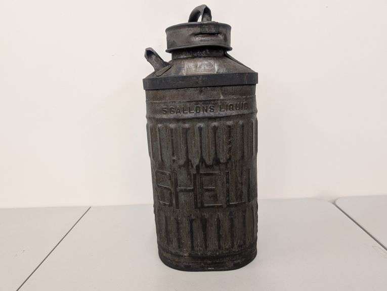 1930s Era Shell Ellisco 5 Gallon Metal Gas/Oil Can