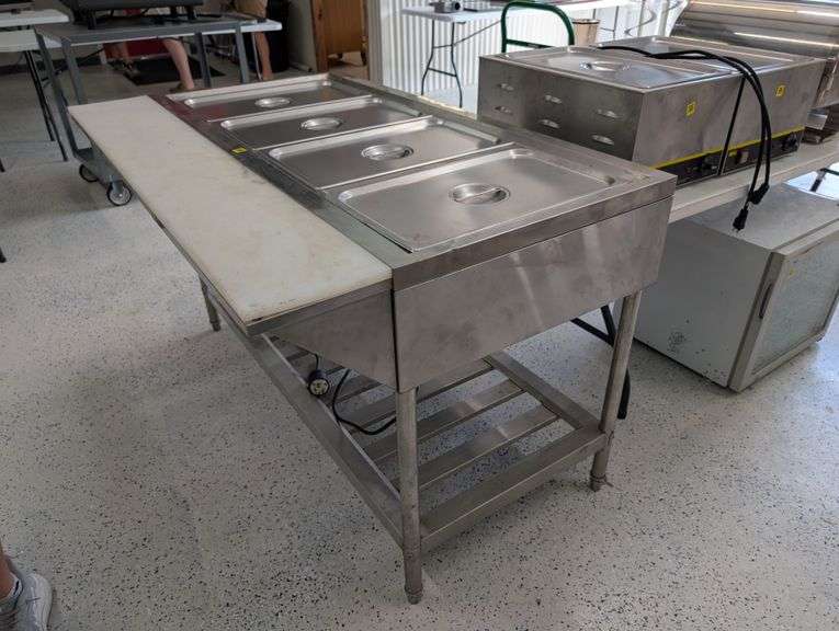 Commercial Stainless 4 Well Buffet Serving Table