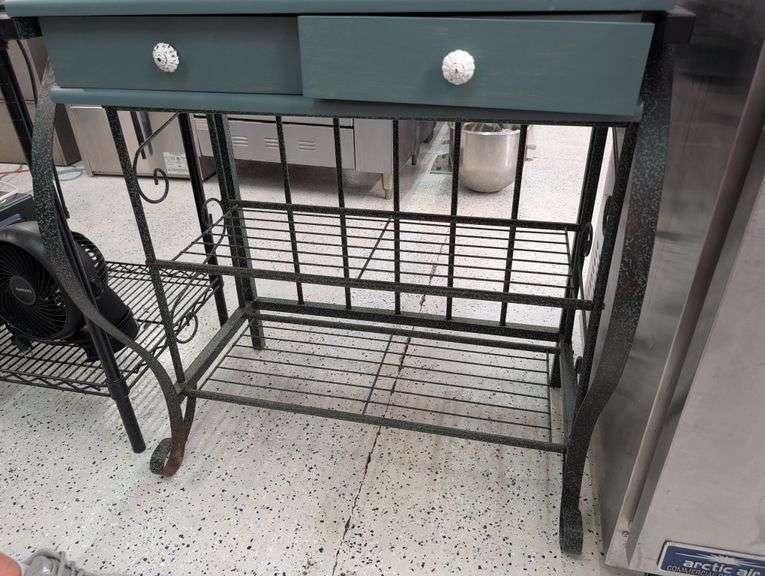 Decorative metal baker's rack.