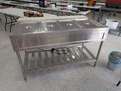 Commercial Stainless 4 Well Buffet Serving Table