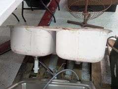 Stainless two basin insert sink