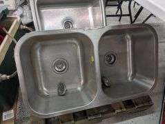 Stainless two basin insert sink