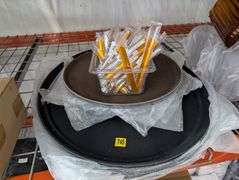 Bulk lot of serving platters and table crumbers