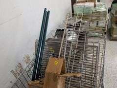 Pallet of miscellaneous wire rack and shelf parts