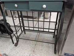 Decorative metal baker's rack.