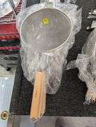 A lot of six 10 inch Winco strainers