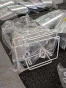 Lot of three 85 ounce Winco aluminum ice scoops with holders