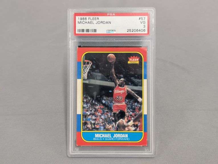 Michael Jordan 1986 Fleer #57 Rookie. PSA 3