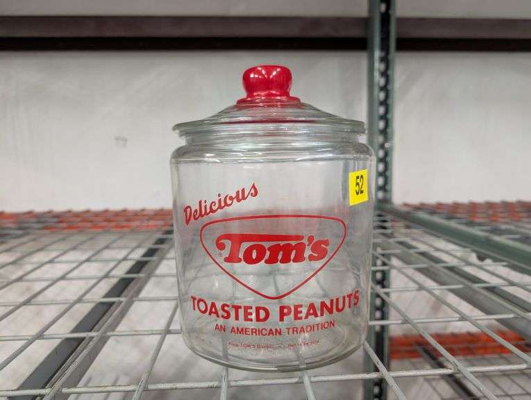 Vintage Glass Toms Toasted Peanuts Jar