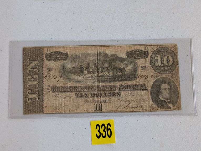 1864 CSA $10 Note