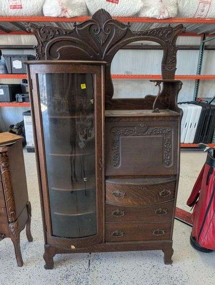 Antique Oak China Cabinet/Secretary