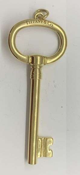 Tiffany Elsa Peretti Skeleton Key  Gold Pendant