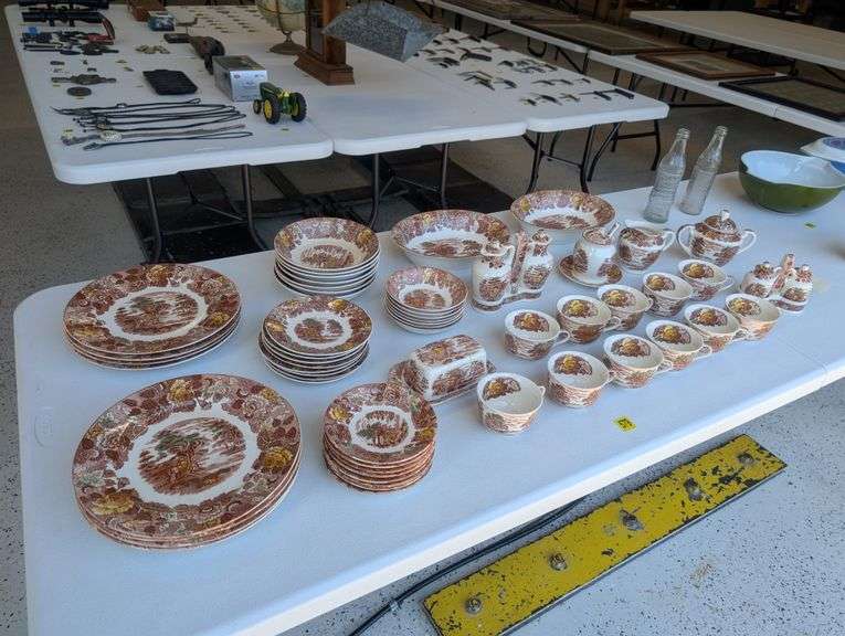 Vintage Nasco Mountain Woodland 57 Piece China Set