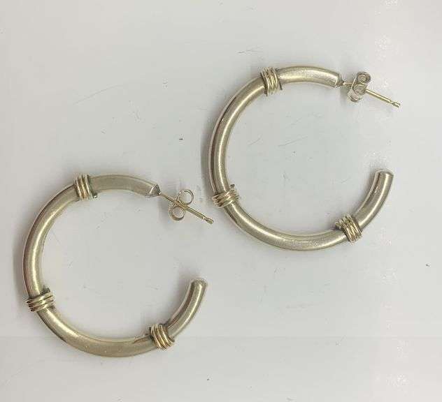 Tiffany Elsa Peretti Sterling/Gold Earrings