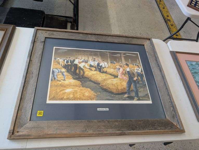 Framed "Auction Day" Print by Peter C Turner. 375/1000
