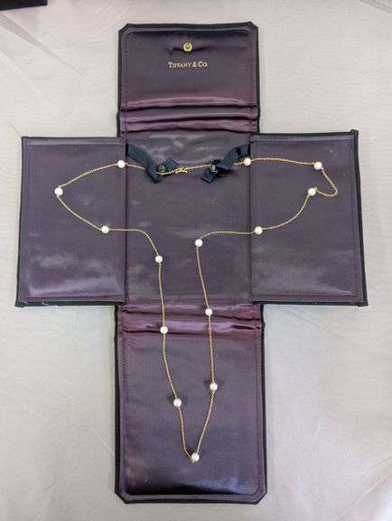 Tiffany Elsa Peretti "Pearls by the Yard" 18k Necklace