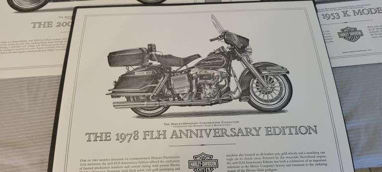Scott Jacobs '100 Great Years' Harley Davidson Lithograph – Signed Original Art Print, 31x17.75