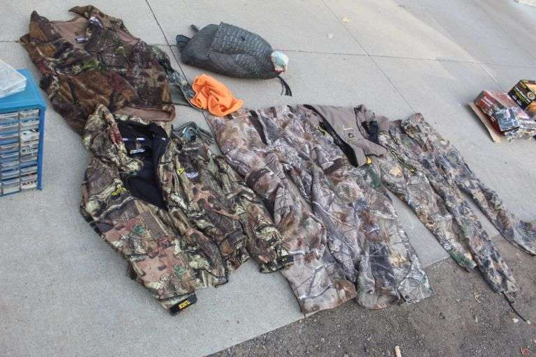 Hunting clothes & turkey decoy Lee Real Estate & Auction Service