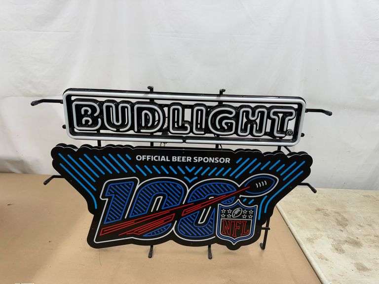 Bud Light 100 Year NFL Neon Lighted Sign