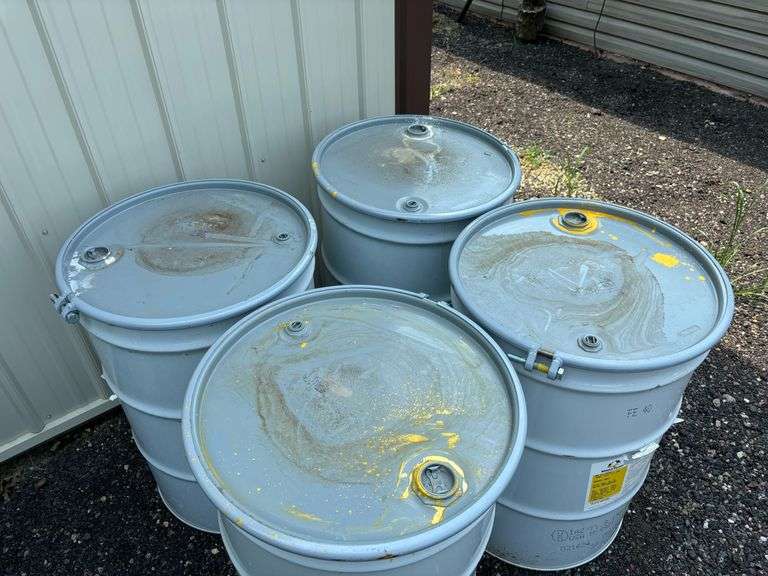 (4) Metal 55-Gallon Barrels w/ Lids