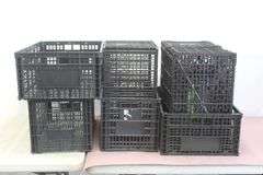 8 plastic crates