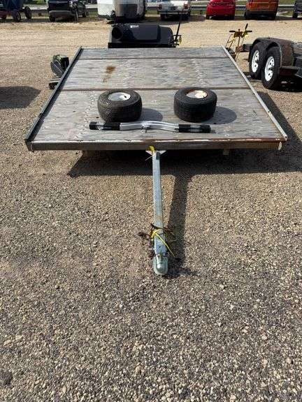 Single axle double snowmobile Tilt Bed trailer