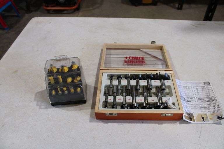 12 pc. router bit set & PC forstner bit set - Lee Real Estate & Auction ...