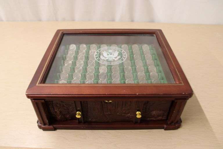 US State Quarter collection w/display case