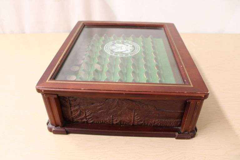 US State Quarter collection w/display case