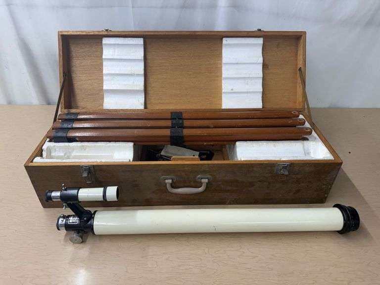 Vintage Tasco Telescope w/ Wooden Case