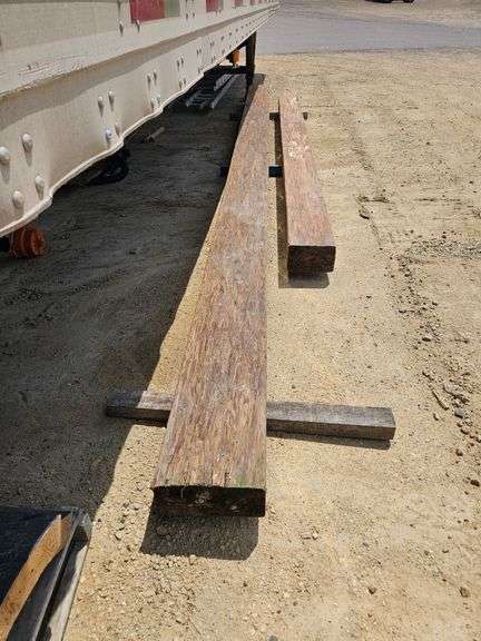 (2) Long Heavy Wooden Beams
